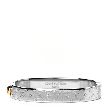 Louis Vuitton Brass Palladium Plated Nanogram Cuff M Silver 1 of 6