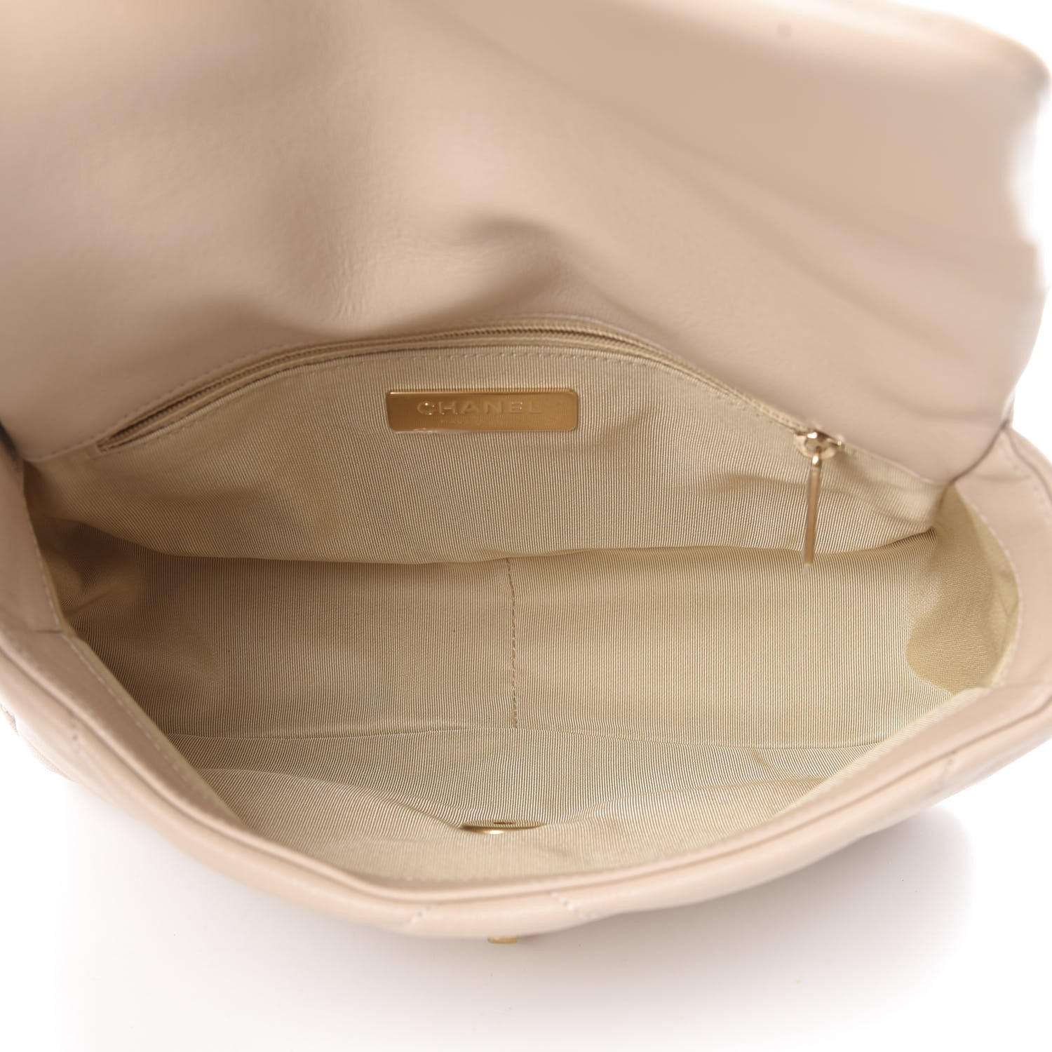 Chanel Lambskin Quilted Medium 19 Flap Light Beige 5 of 13