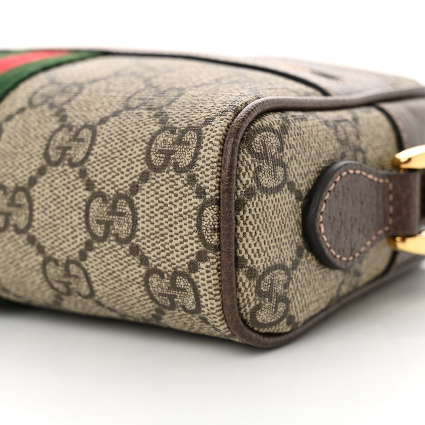 GG Supreme Monogram Web Mini Ophidia Shoulder Bag Brown