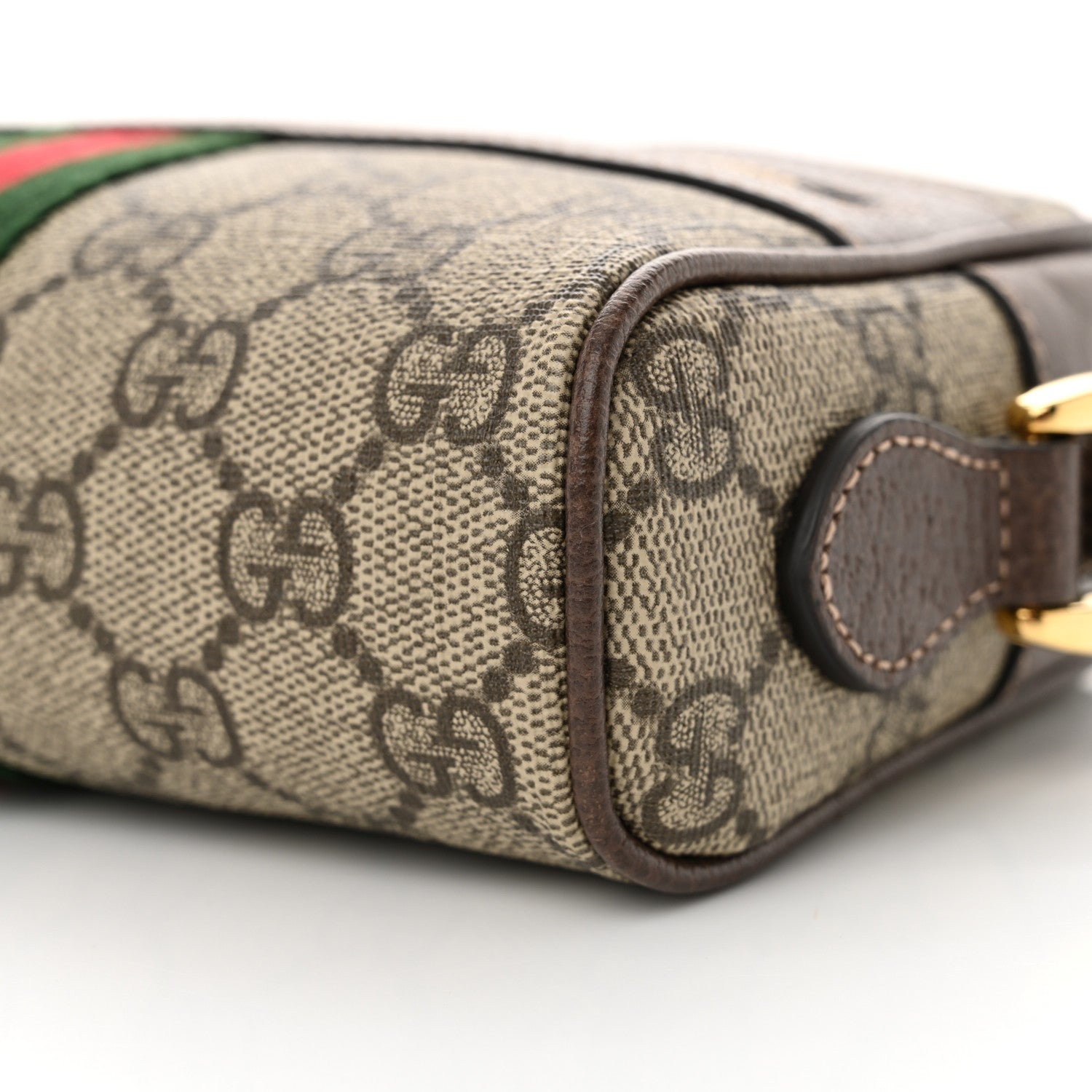 Gucci GG Supreme Monogram Web Mini Ophidia Shoulder Bag Brown 10 of 12
