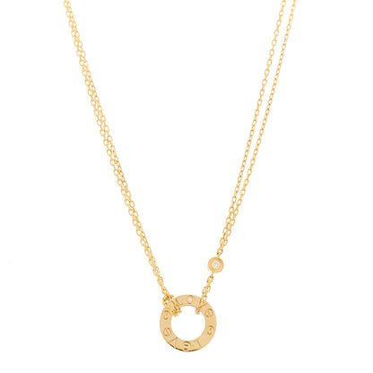 Cartier 18K Yellow Gold 2 Diamond LOVE Necklace 1 of 6