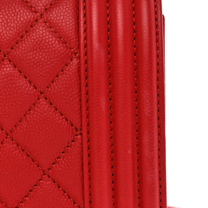 Chanel Caviar Quilted Medium Boy Flap Red 11 of 16