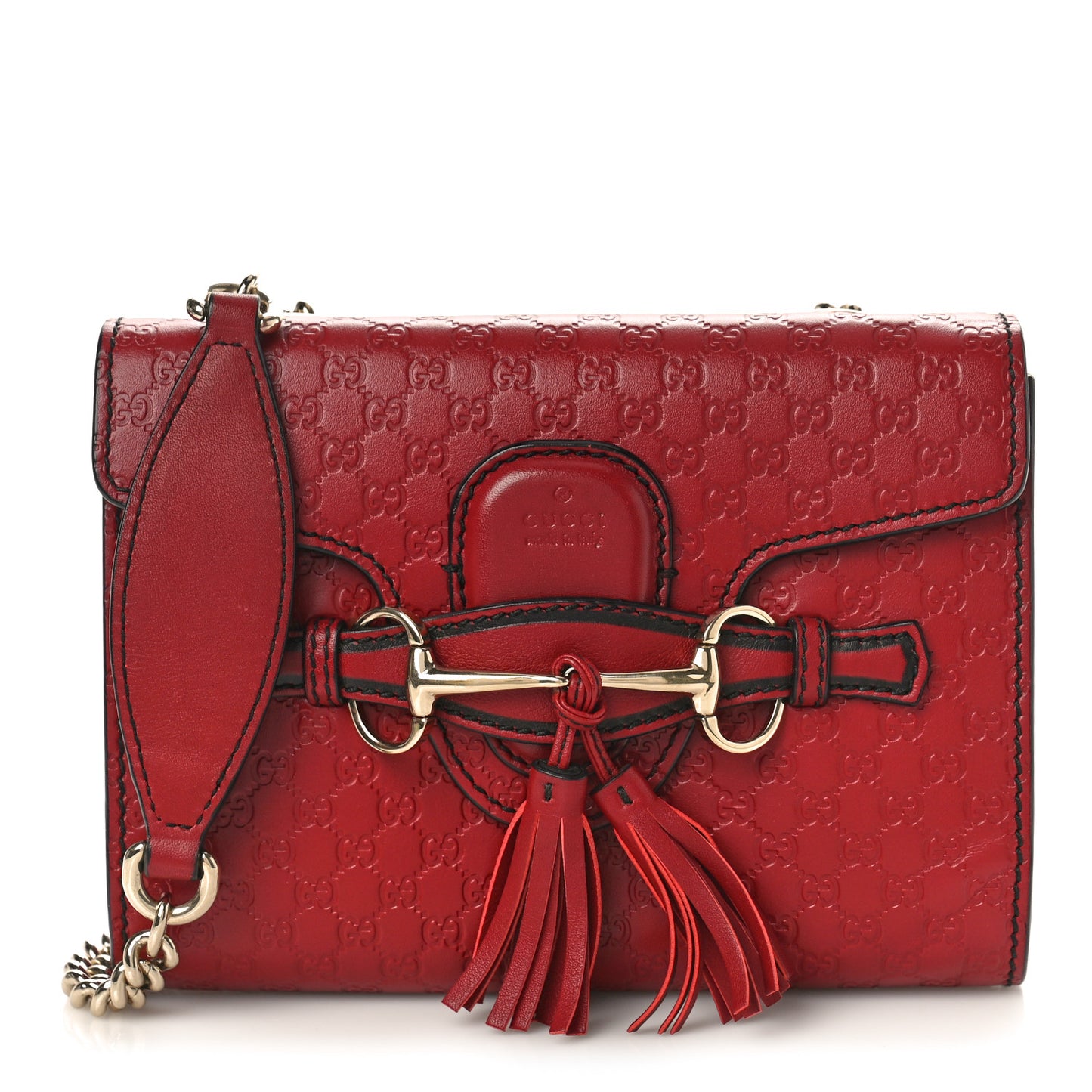 Soft Microguccissima Mini Emily Chain Shoulder Bag Rosso