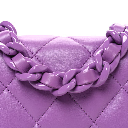 Chanel Lambskin Quilted Mini Lacquered Chain Flap Purple 8 of 10
