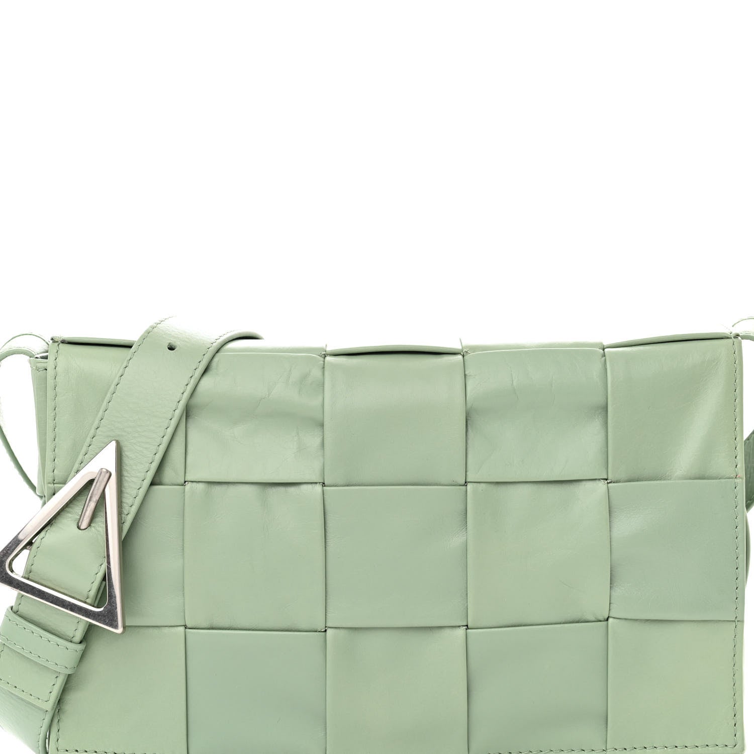 Bottega Veneta Paper Calfskin Maxi Intreccio Cassette Crossbody Bag Sage 8 of 12