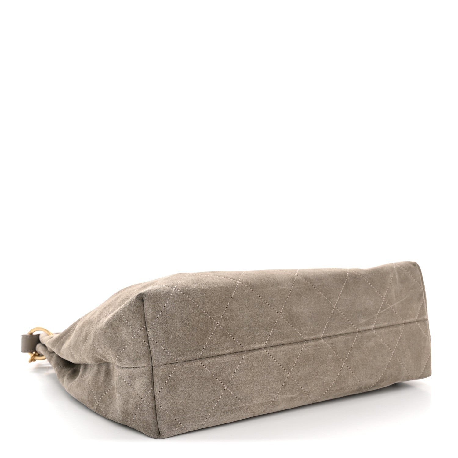 Chanel Suede Calfskin Lambskin Quilted Maxi Hobo Grey 4 of 11