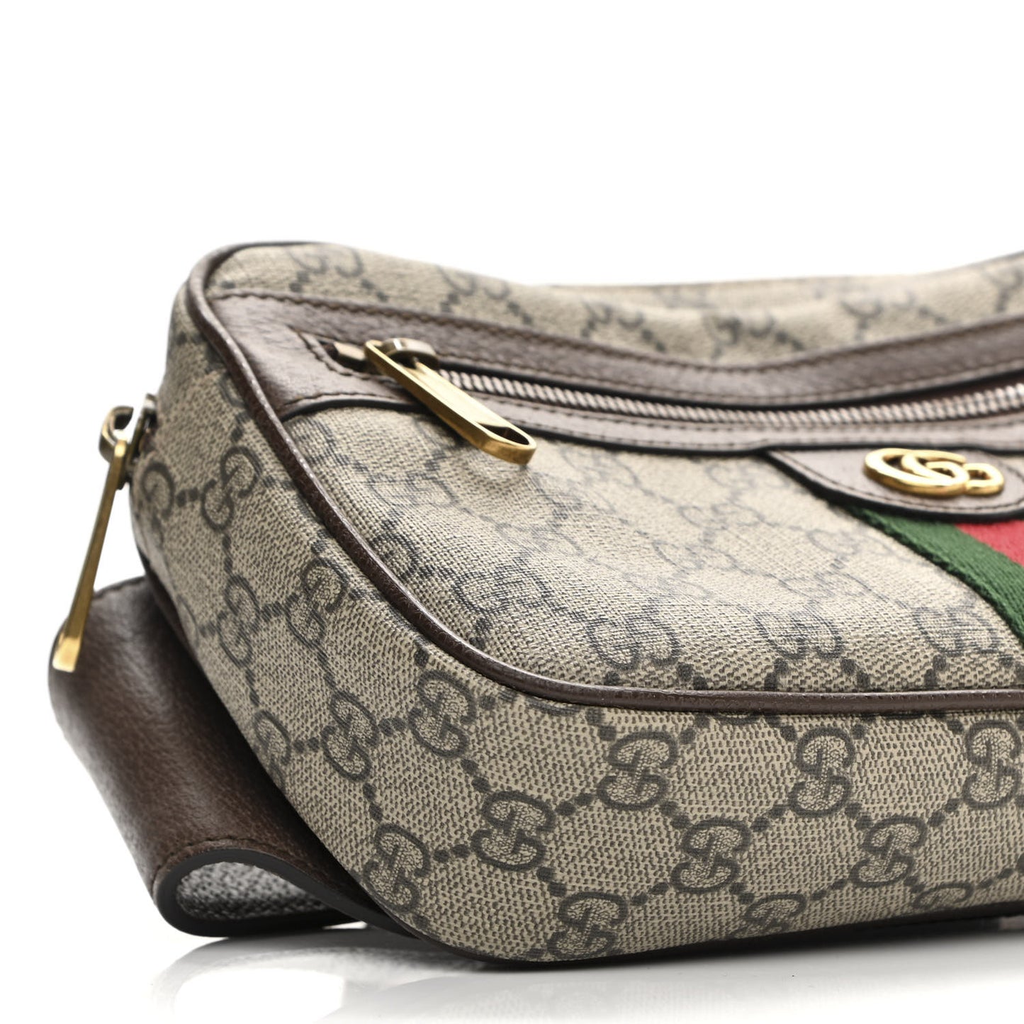 Soft GG Supreme Monogram Medium Ophidia Belt Bag Dark Brown