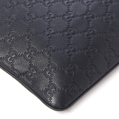 Gucci Guccissima Medium Flat Messenger Bag Black 6 of 10