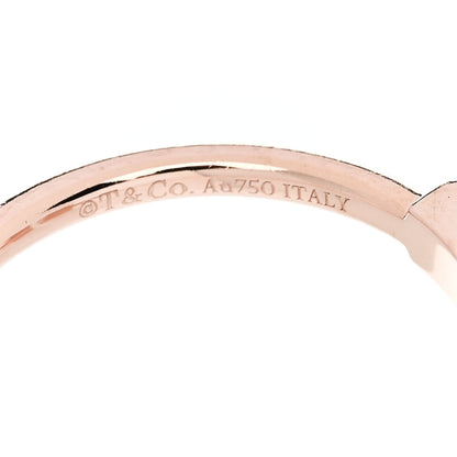 Tiffany 18K Rose Gold Diamond Mother of Pearl T Wire Ring 56 7.75 4 of 5