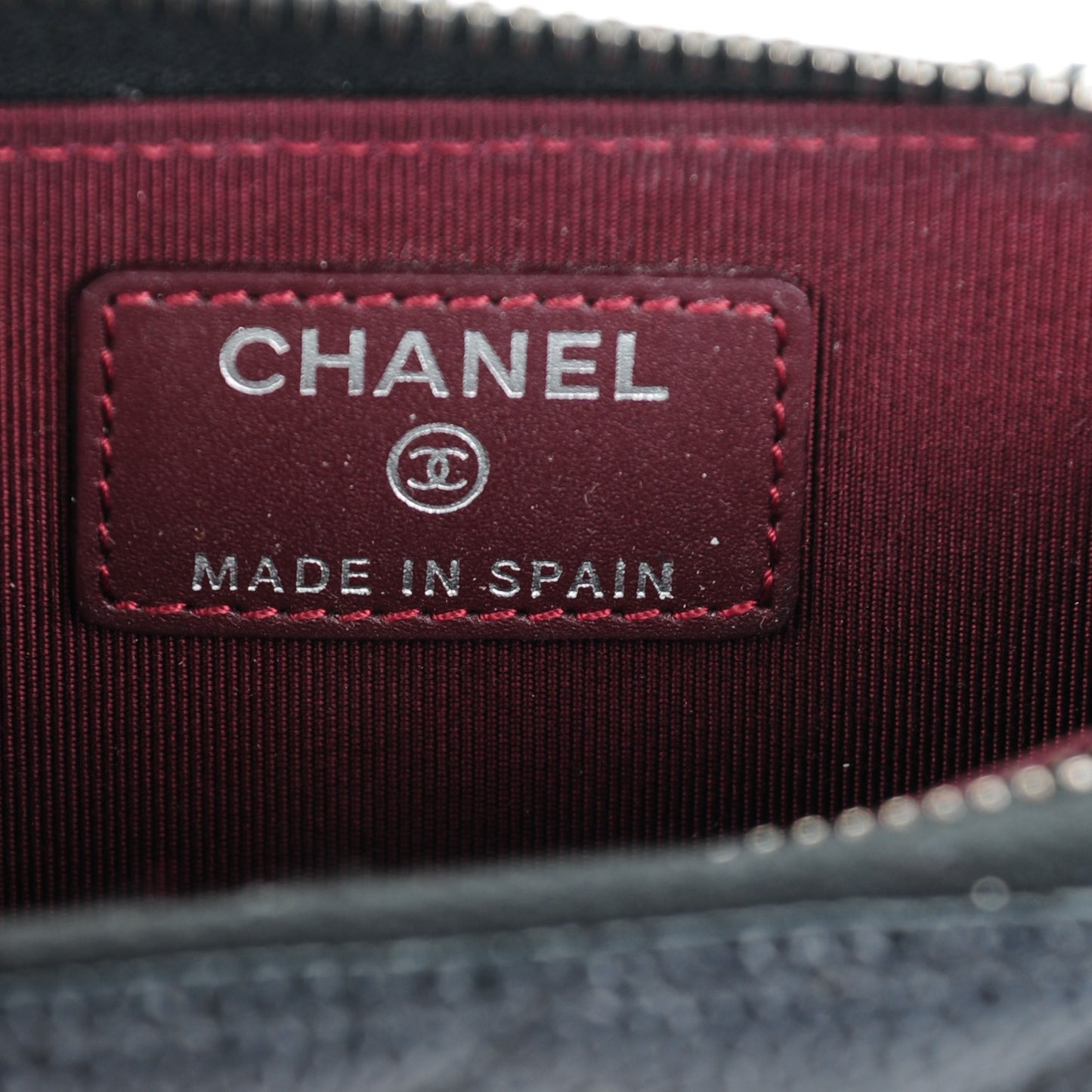 Caviar Quilted Zip Coin Purse Black