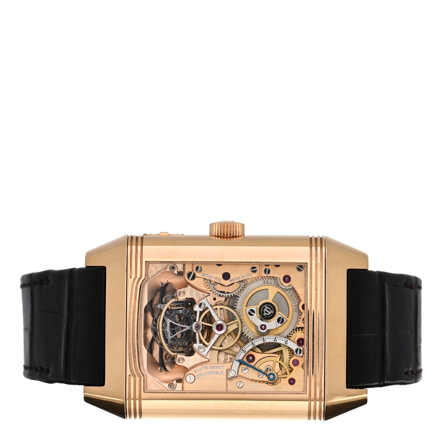 Jaeger-LeCoultre 18K Rose Gold Alligator Reverso Gyrotroubillon Manual Winding Watch 247.2.07 3 of 6
