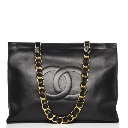 Chanel Lambskin CC Tote Black 1 of 10