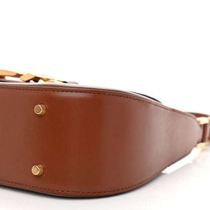 Valentino Garavani Smooth Calfskin VLogo Chain Shoulder Bag Saddle Brown 7 of 7