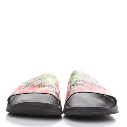 Gucci GG Supreme Monogram Blooms Slide Sandals 37 Beige Multicolor 2 of 8