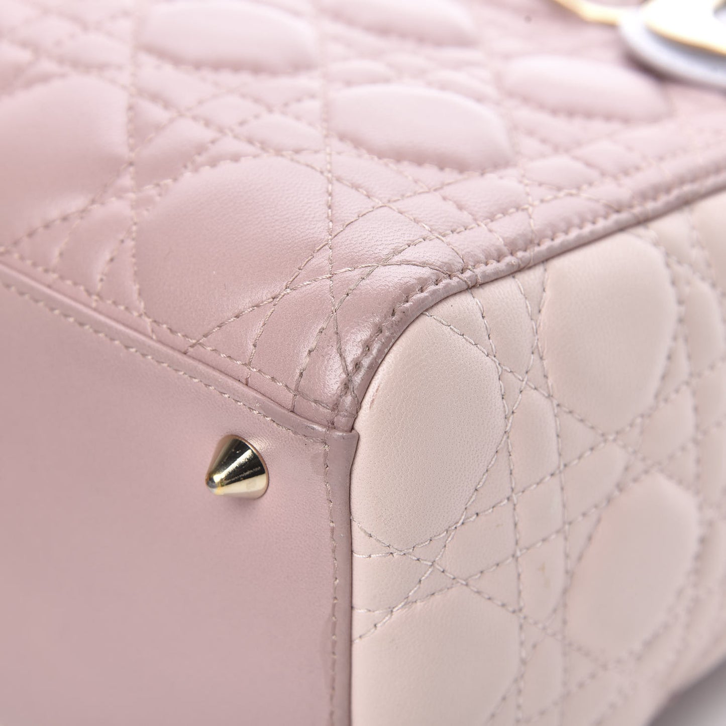 Lambskin Cannage Medium Tri-Color Lady Dior Rose Pale