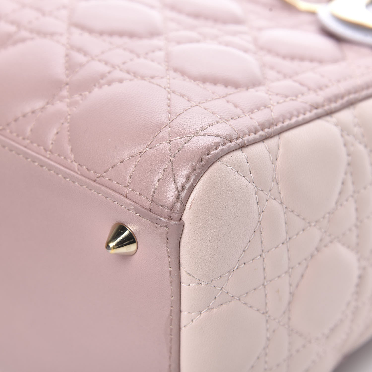 Christian Dior Lambskin Cannage Medium Tri-Color Lady Dior Rose Pale 10 of 17