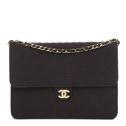 Chanel Jersey Quilted Medium Single Flap Brown 1 of 12