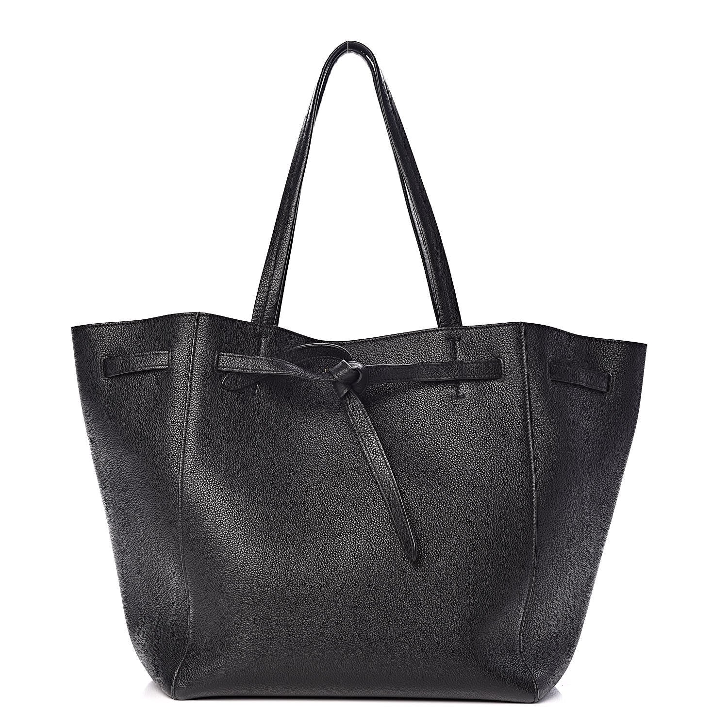 Celine Soft Grained Calfskin Small Belt Cabas Phantom Black 1 of 16