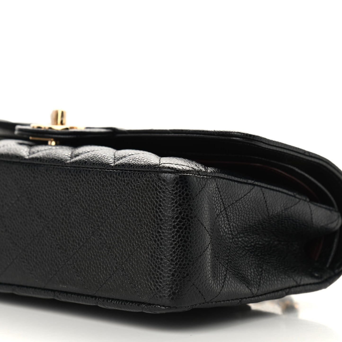 Caviar Quilted Medium Double Flap Black