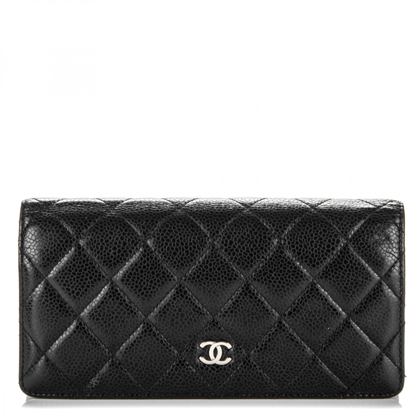 Caviar Quilted Yen Wallet Black