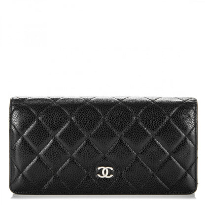 Chanel Caviar Quilted Yen Wallet Black 1 of 8