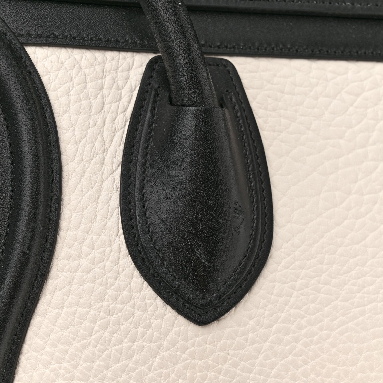 Celine Bullhide Calfskin Mini Bi-Color Luggage Black White 11 of 15