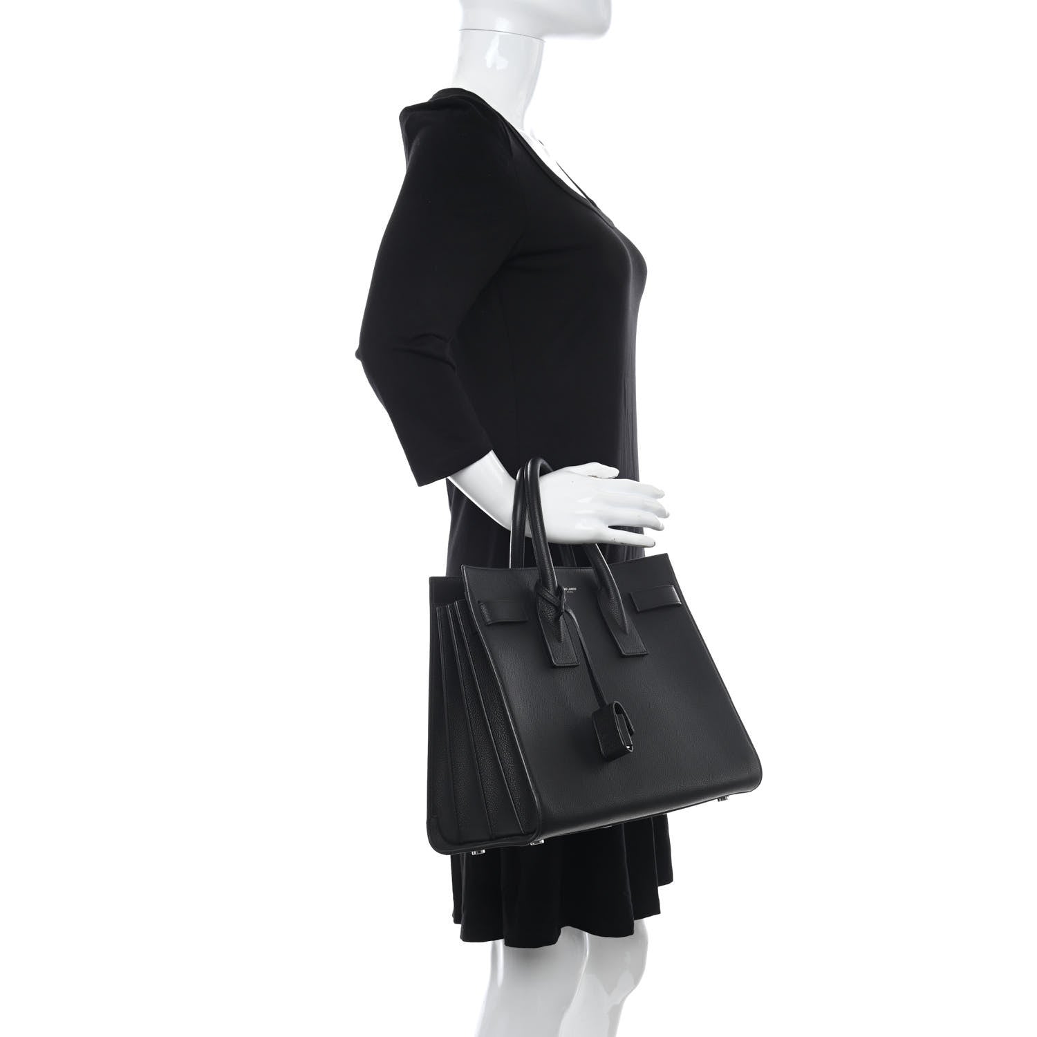 Saint Laurent Grained Calfskin Small Sac De Jour Black 2 of 6