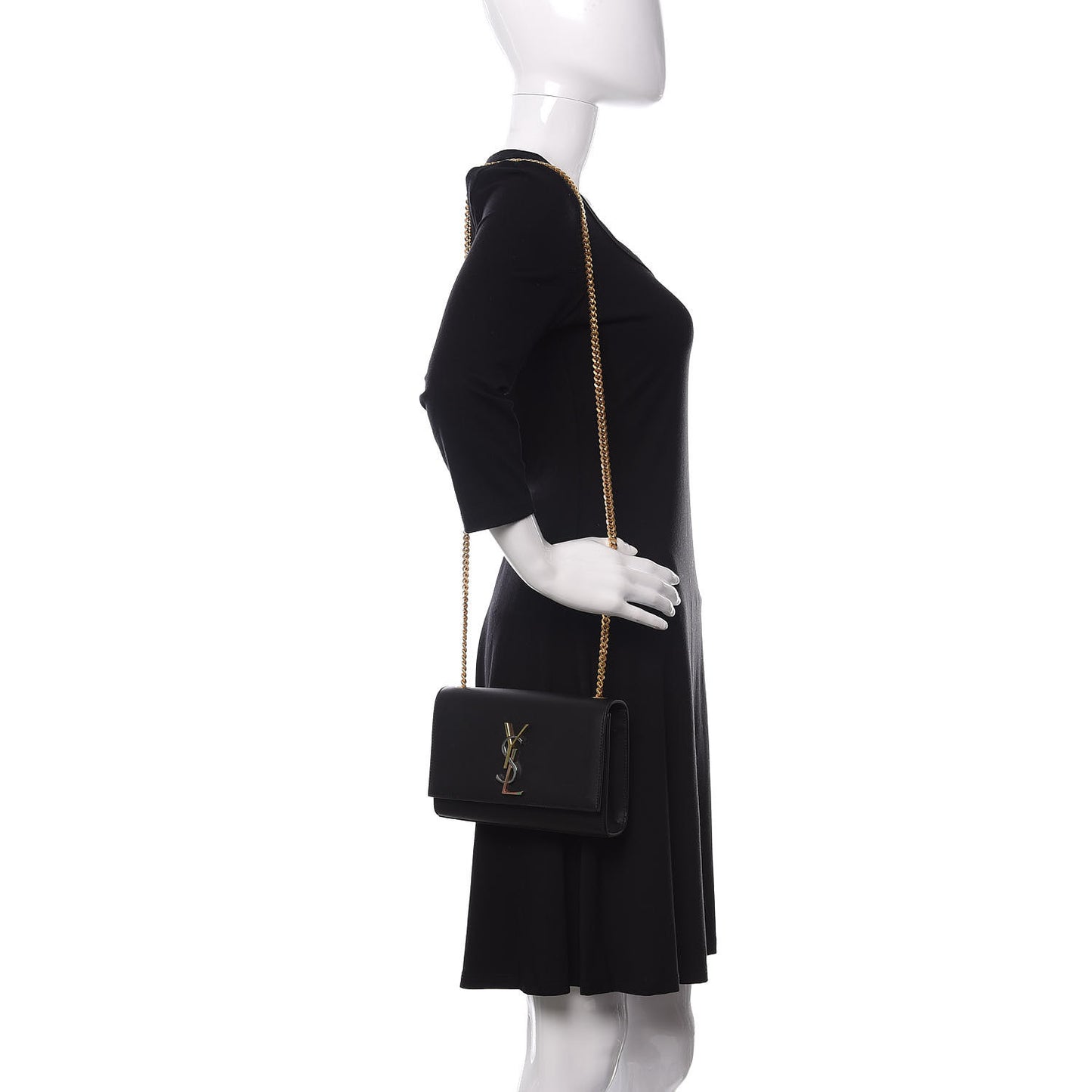 Calfskin Small Monogram Kate Satchel Black