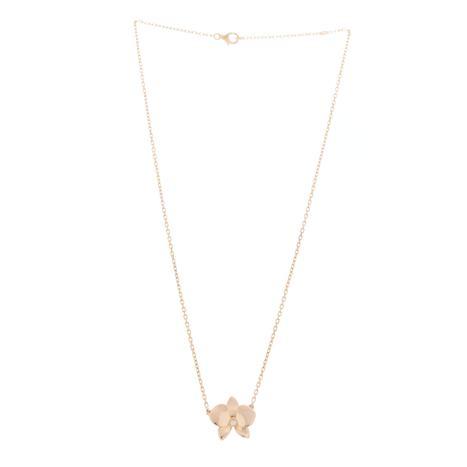 Cartier 18K Pink Gold Diamond Caresse D'Orchidees Par Cartier Pendant Necklace 3 of 6