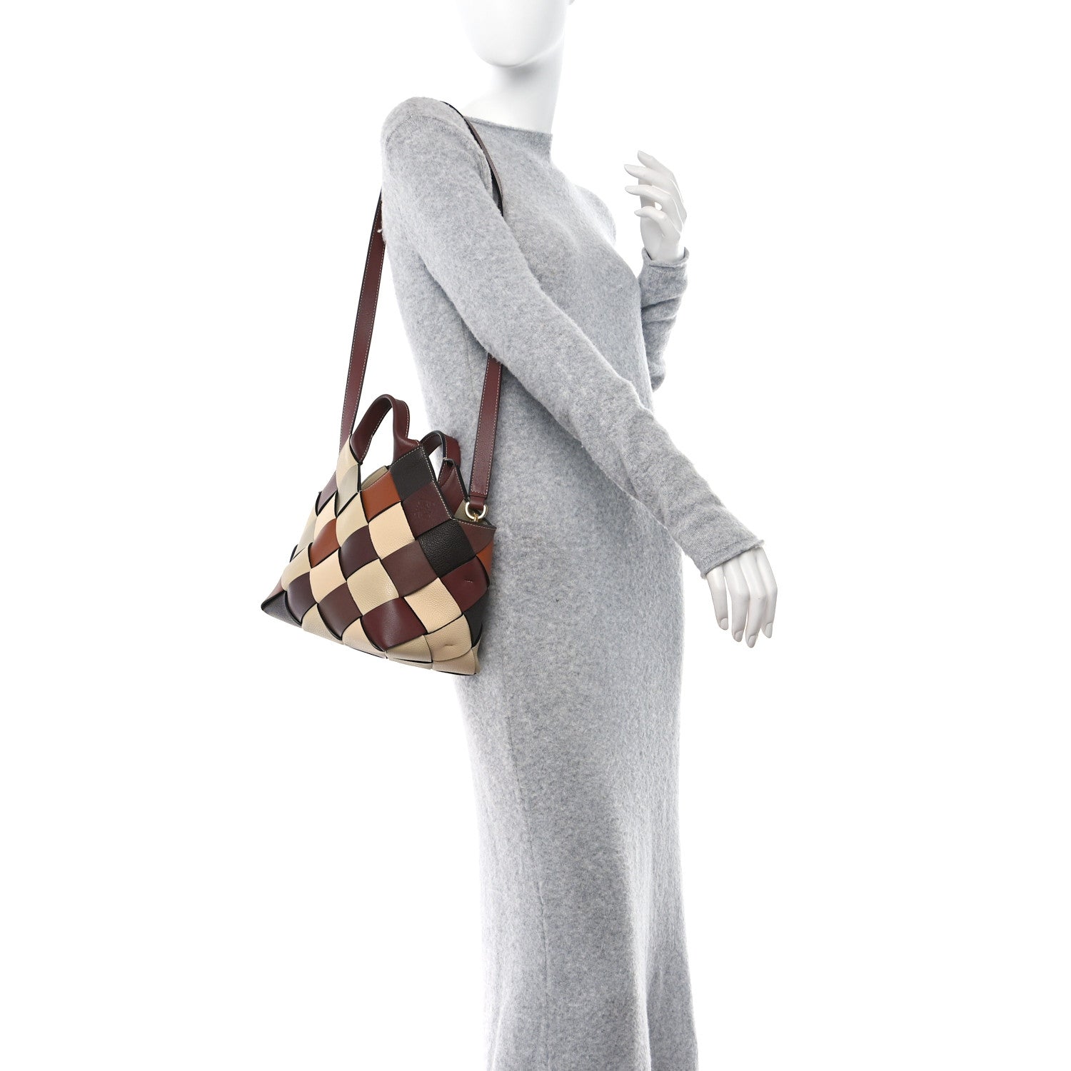 Loewe Calfskin Small Woven Basket Surplus Bag Beige 2 of 9
