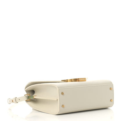 Saint Laurent Grain de Poudre Mini Classic Monogram Cassandra Top Handle Crema Soft Rouge Legion 4 of 10