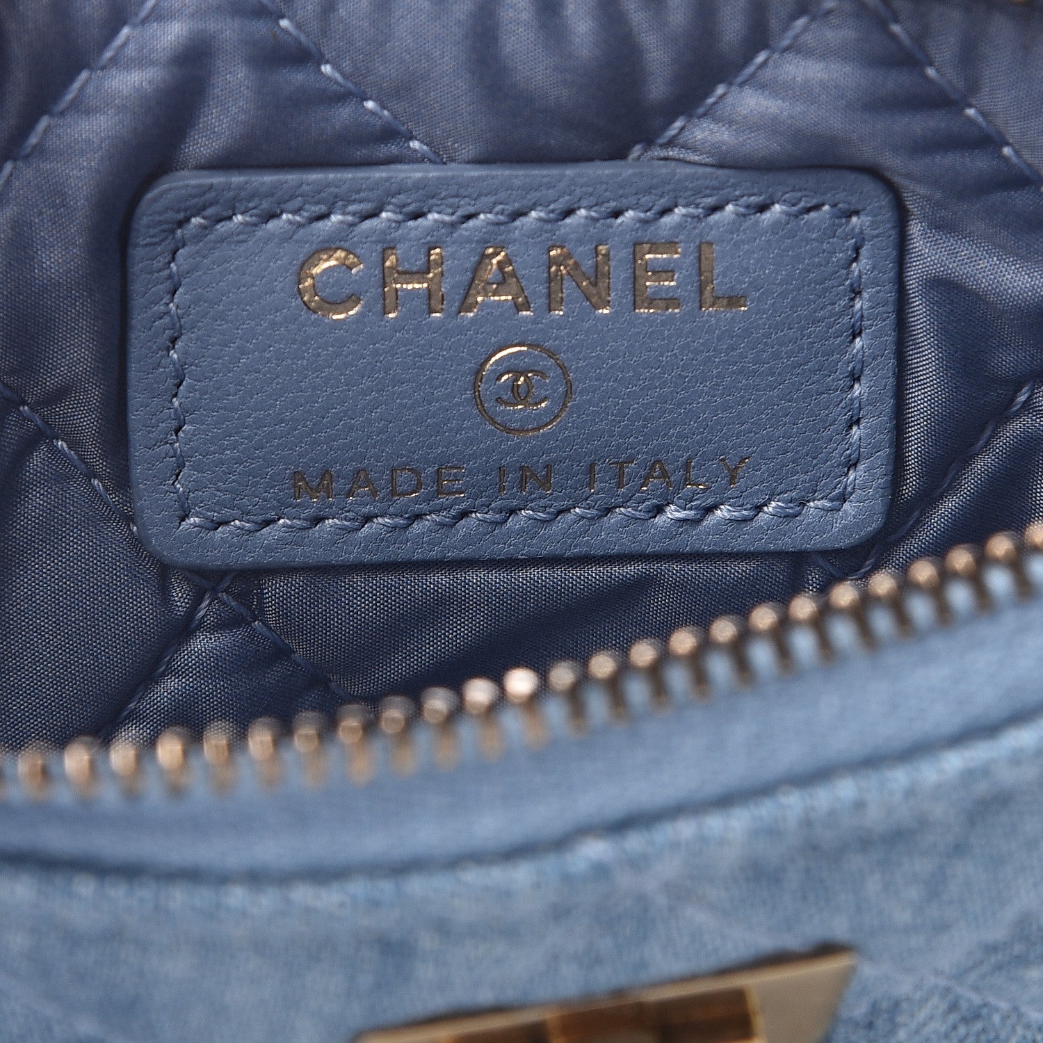 Chanel Denim Quilted Small Reissue Cosmetic Case Blue 5 of 6