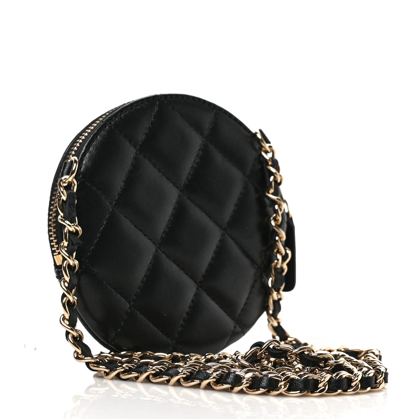 Lambskin Mini Camellia Bouquet Clutch With Chain Black