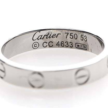 Cartier 18K White Gold 3.5mm LOVE Wedding Band Ring 53 6.25 4 of 4