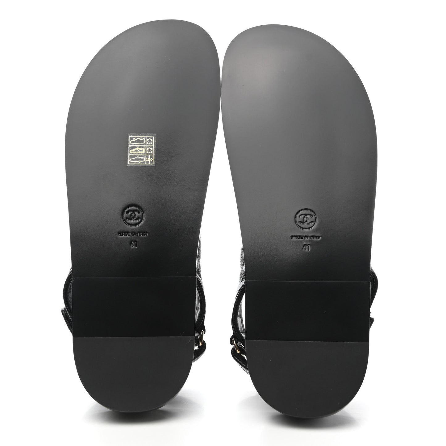 Grained Calfskin Velcro Dad Sandals 41 Black