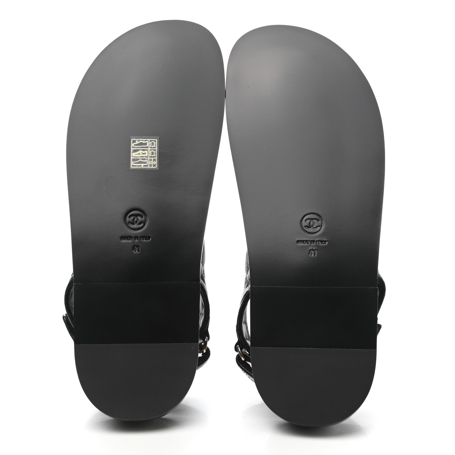 Chanel Grained Calfskin Velcro Dad Sandals 41 Black 5 of 9