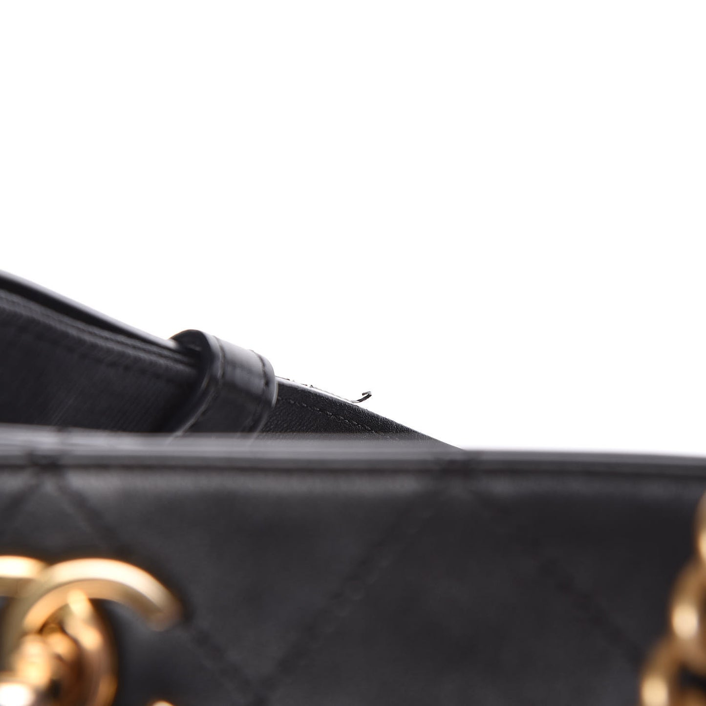 Calfskin Stitched Large Button Up Hobo Black