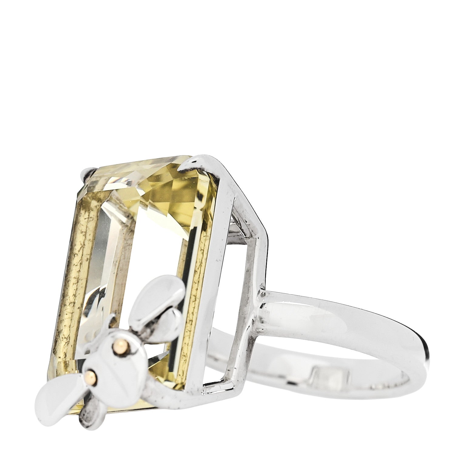 Tiffany Sterling Silver 18K Yellow Gold Citrine Return to Tiffany Love Bugs Bee Ring 50 5.25 3 of 6