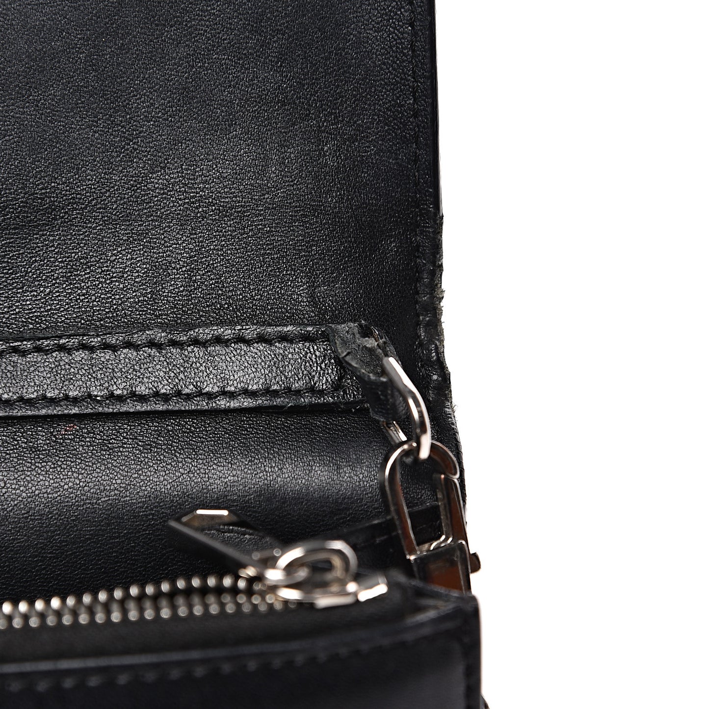 Calfskin Star Pandora Chain Wallet Black