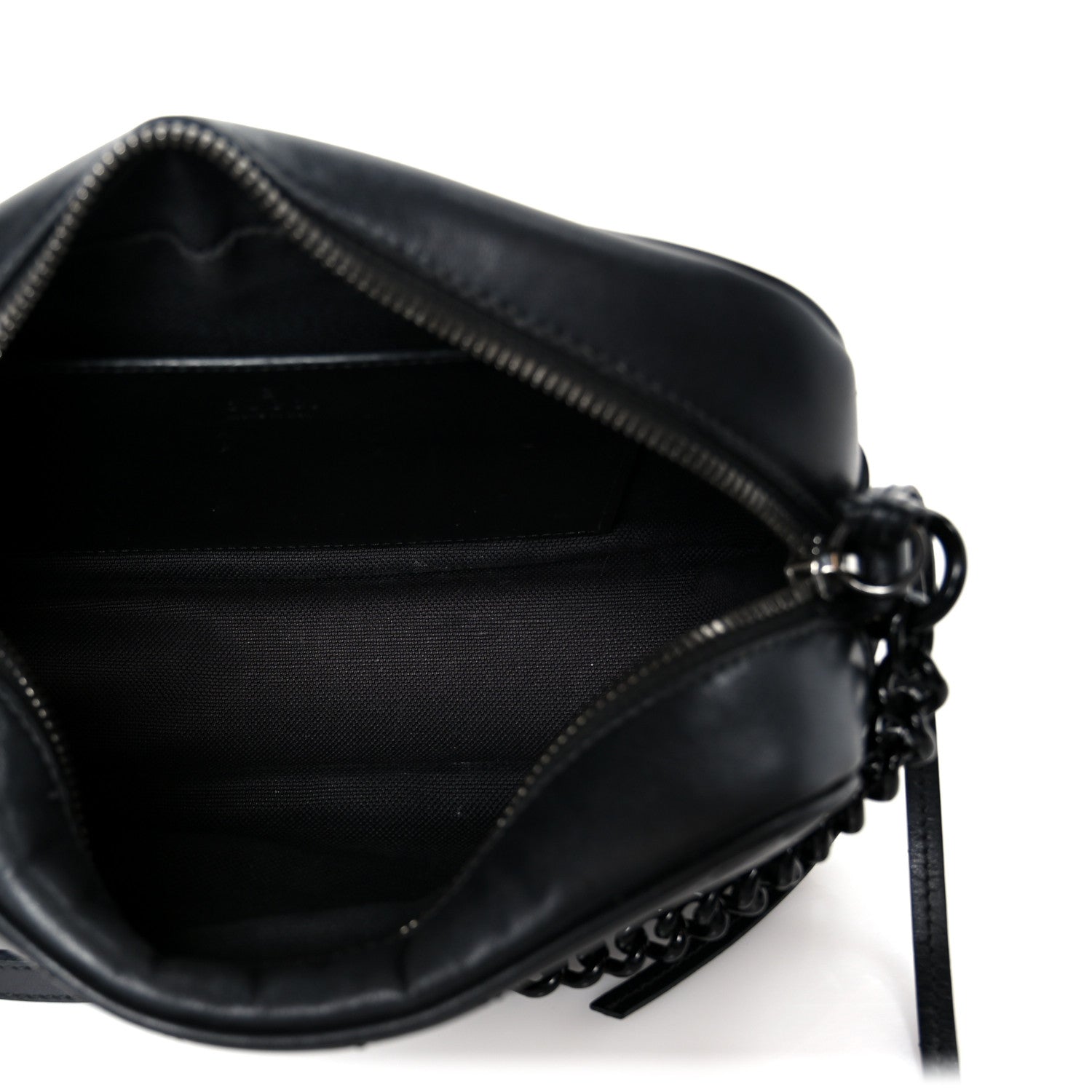 Gucci Calfskin Matelasse Monochrome Small GG Marmont Chain Shoulder Bag Black 5 of 13