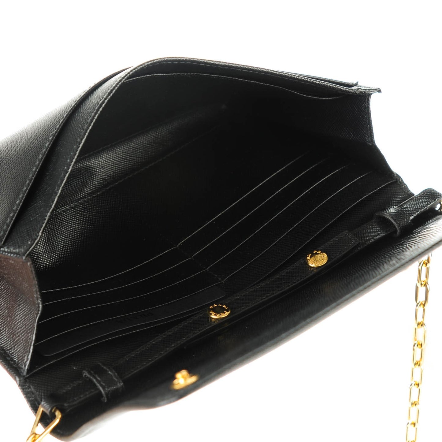 Saffiano Metal Large Chain Wallet Nero Black