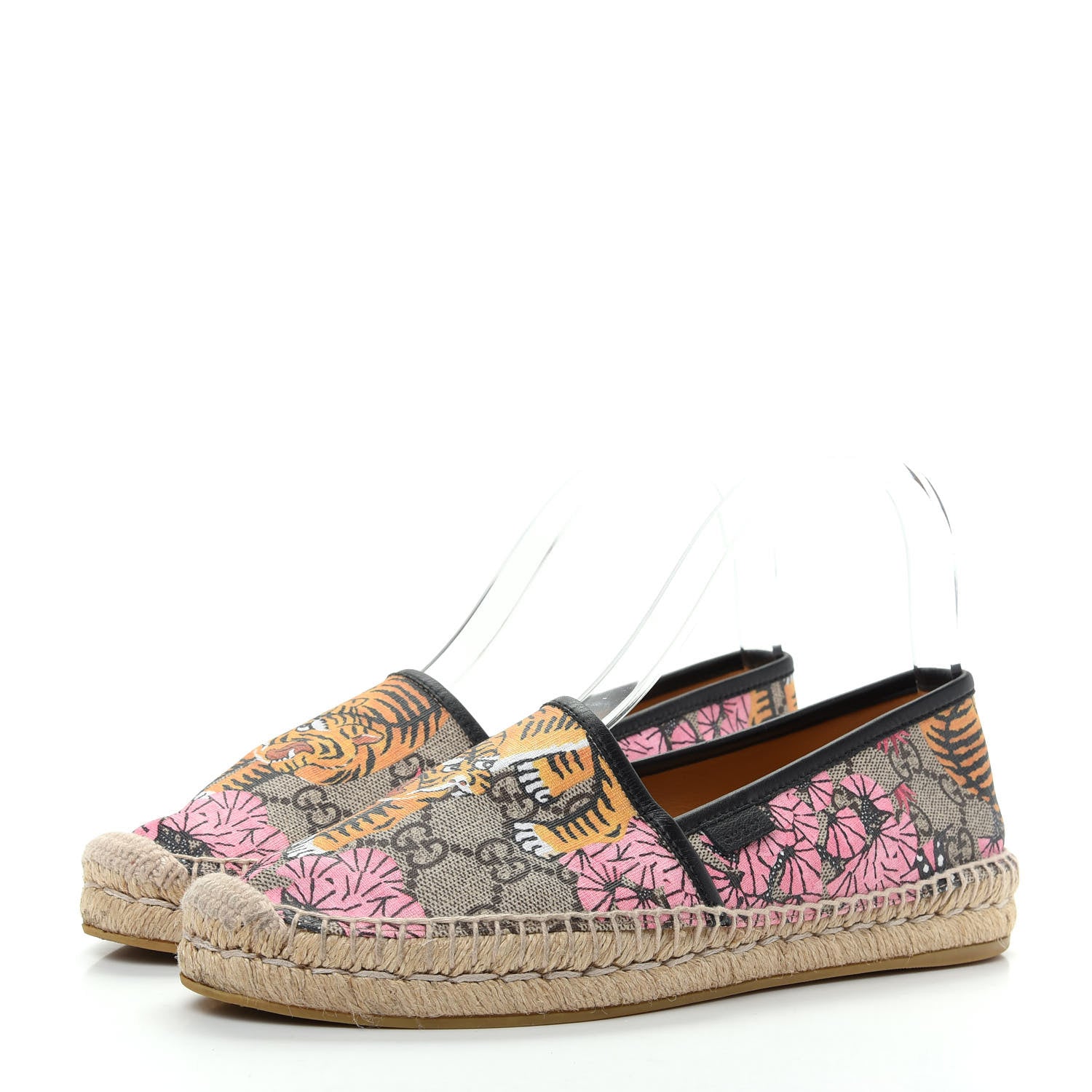 Gucci GG Supreme Monogram Bengal Espadrilles 38.5 Beige Pink 3 of 10