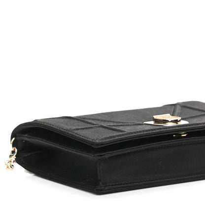 Christian Dior Satin Diorama Wallet on Chain Pouch Black 7 of 8