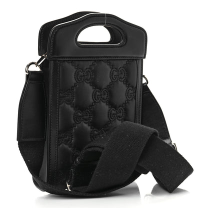 Gucci Nylon Calfskin Enamel GG Matelasse Mini Top Slip Handle Crossbody Bag Black 3 of 7