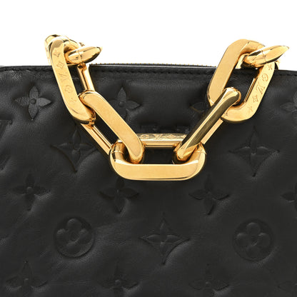 Louis Vuitton Lambskin Embossed Monogram Coussin BB Black 7 of 9