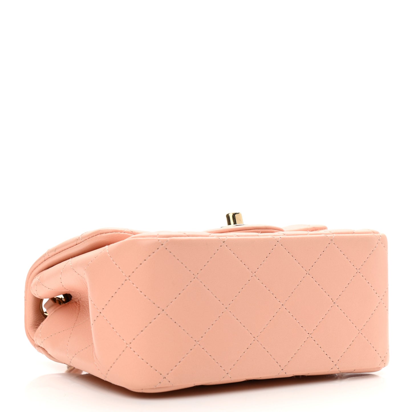 Lambskin Quilted Mini Square Flap Light Pink