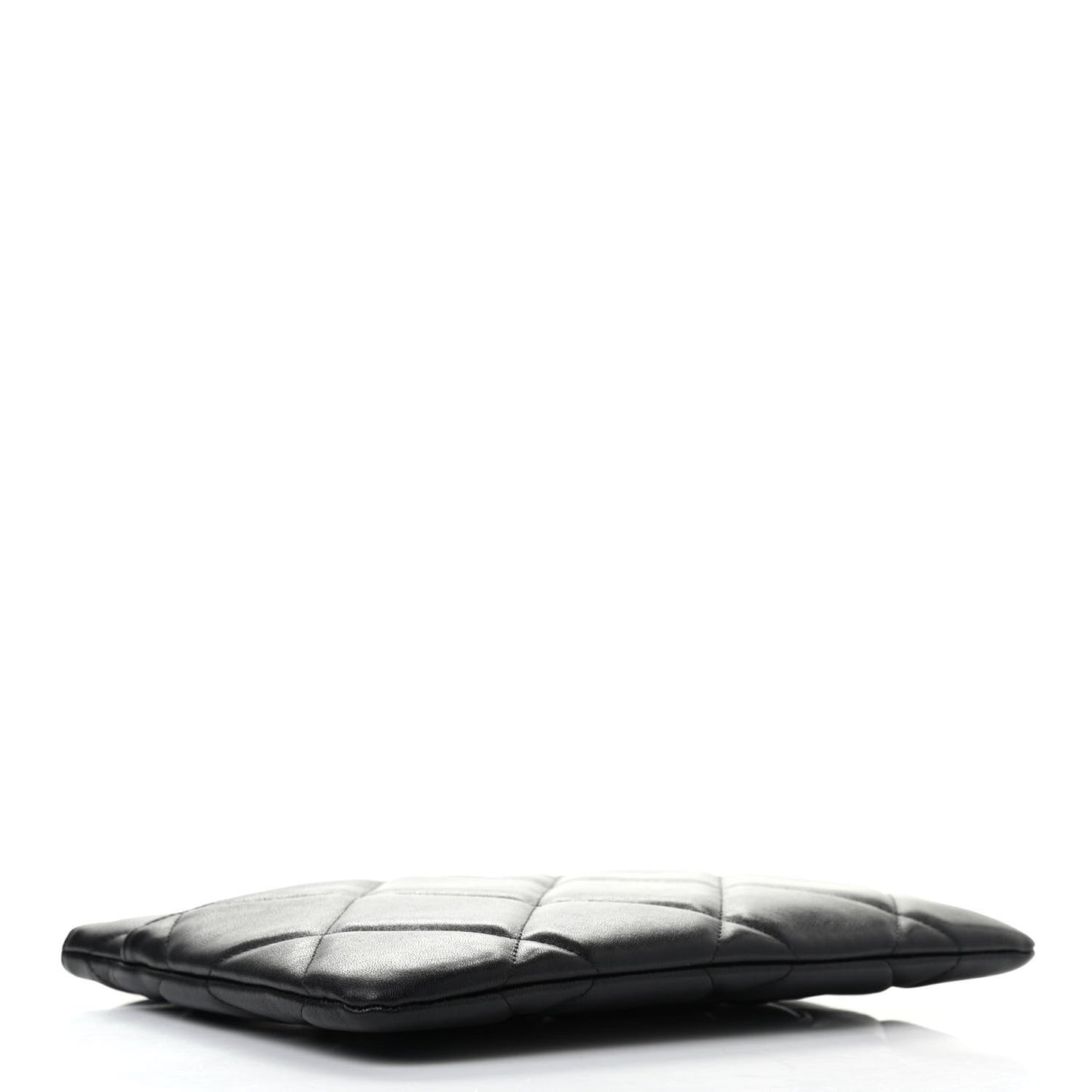 Goatskin Quilted Chanel 19 Pouch Black