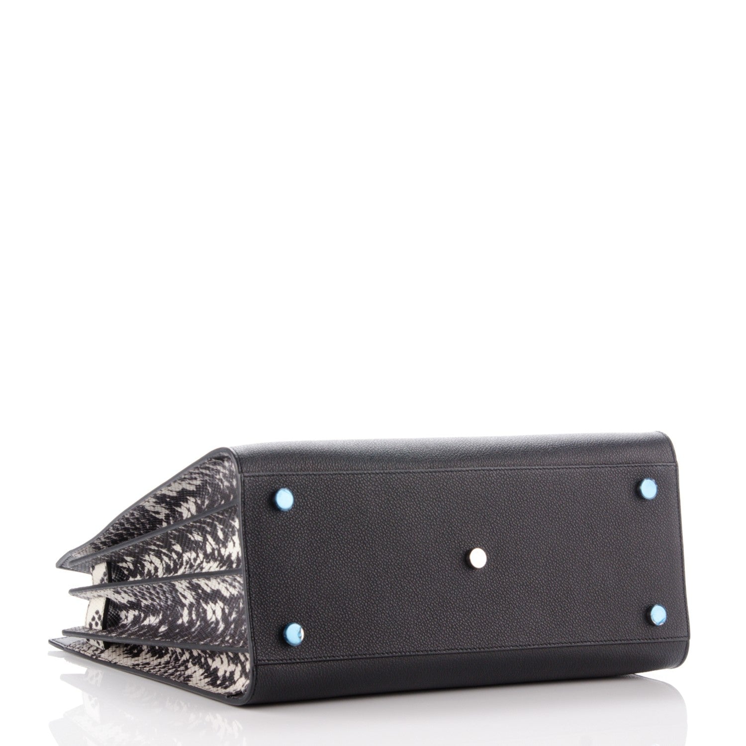 Saint Laurent Grained Calfskin Embossed Python Small Sac De Jour Black 4 of 9
