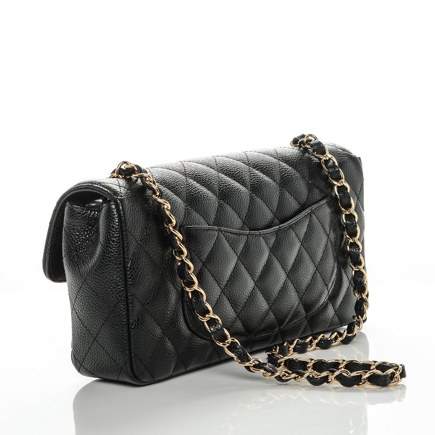 Caviar Quilted East West Flap Black