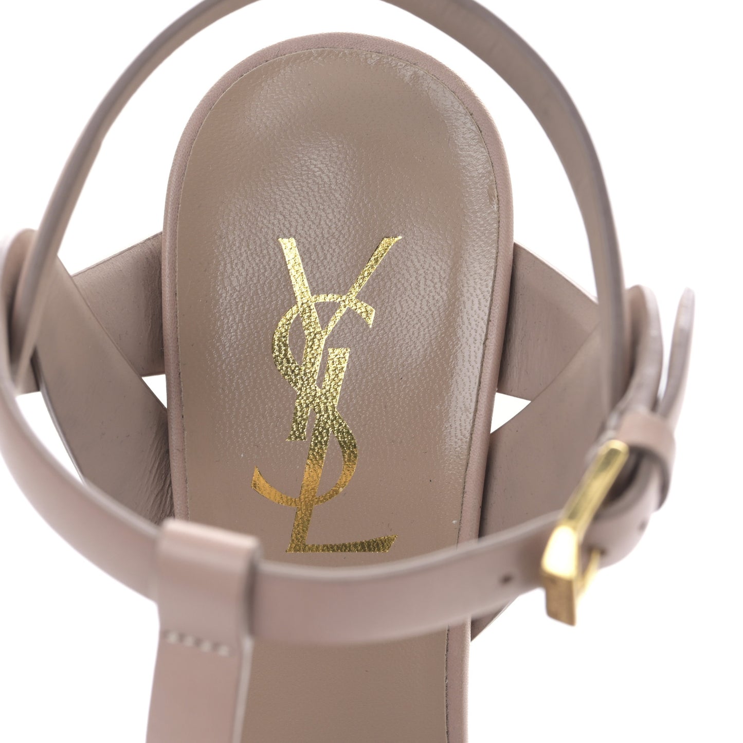 Calfskin Tribute 105 Platform Sandals 35.5 Nude